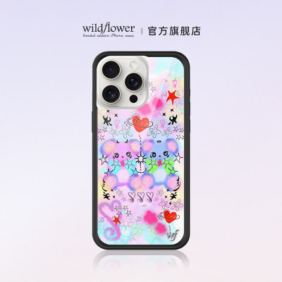 Wildflower棉花糖泰迪熊手机壳Cotton Candy Teddies适用苹果iPhone15/14/Pro/Max硬壳全包保护套硅胶防摔wf