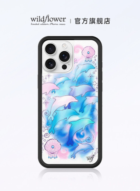Wildflower海豚之梦手机壳Dolphin Dreams适用苹果iPhone16/15/14/Pro/Max硬壳全包保护套硅胶防摔个性时尚wf