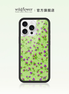 Wildflower紫色玫瑰手机壳Purple Posie Rosie适用苹果iPhone16/15/14/Pro/Max硬壳全包保护套防摔wf绿碎花