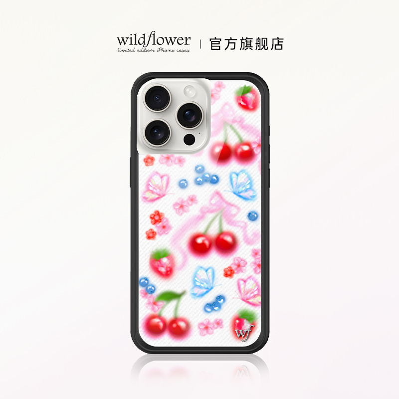 Wildflower甜蜜樱桃手机壳Sweet Cherry适用苹果iPhone15/14/Pro/Max硬壳全包保护套硅胶防摔欧美时尚个性wf 3C数码配件 手机保护套/壳 原图主图