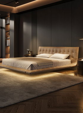 onda悬浮床真皮现代简约poliform巧克力方块主卧高端大气2024新款