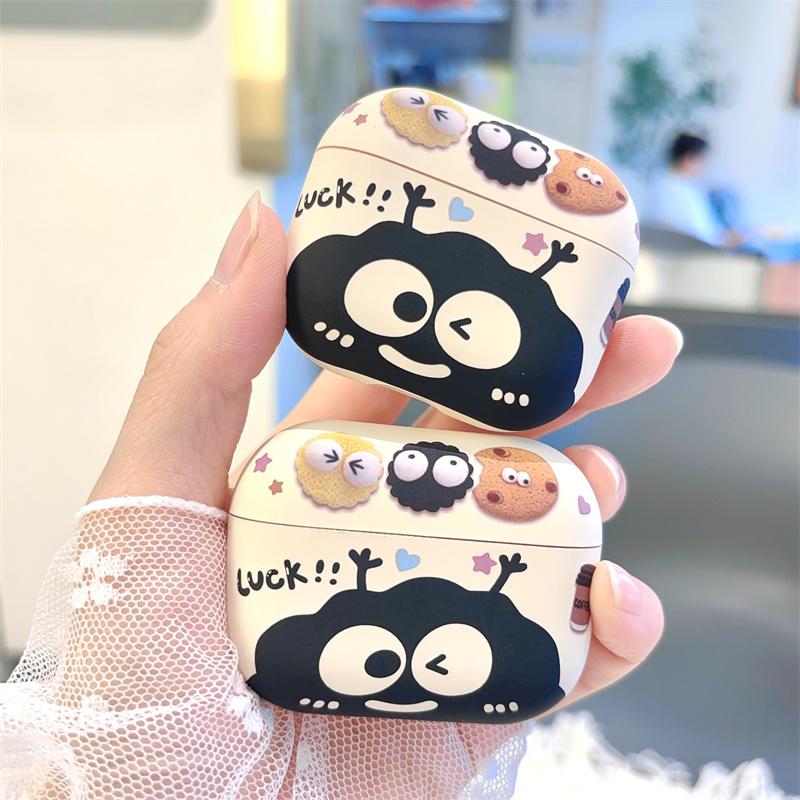 可爱卡通黑煤球适用苹果airpods pro2第五代耳机套airpods4四代磨砂airpods1/2软壳第二代airpods3保护套防摔