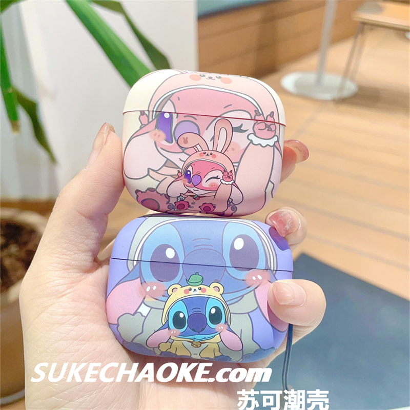 史迪仔苹果耳机套适用airpodspro2usbc第二代airpods3代磨砂高级感c口typec防摔airpods1/2不掉盖蓝牙耳机壳
