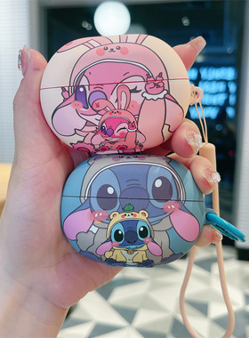 卡通史迪仔Freebudspro4耳机套适用华为Freebuds6/4e新款pro2/pro3硅胶freeclip防摔freebuds5i/6i蓝牙耳机壳