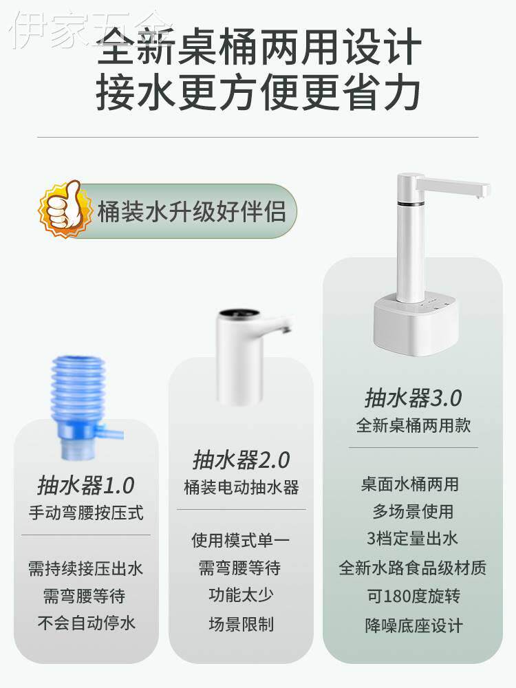 抽水器电动桶装水家用桌面上水器自动出水饮水机泵纯净水取水吸水
