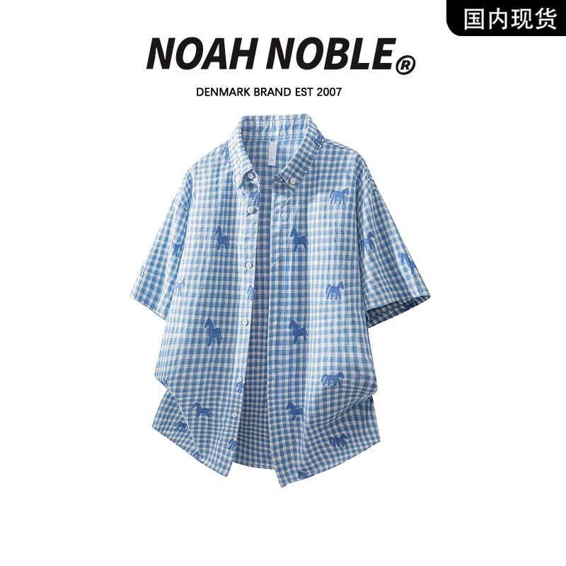 香港潮牌官方店】NOAH NOBLE大码男装夏季新款衬衫马年限定潮流款