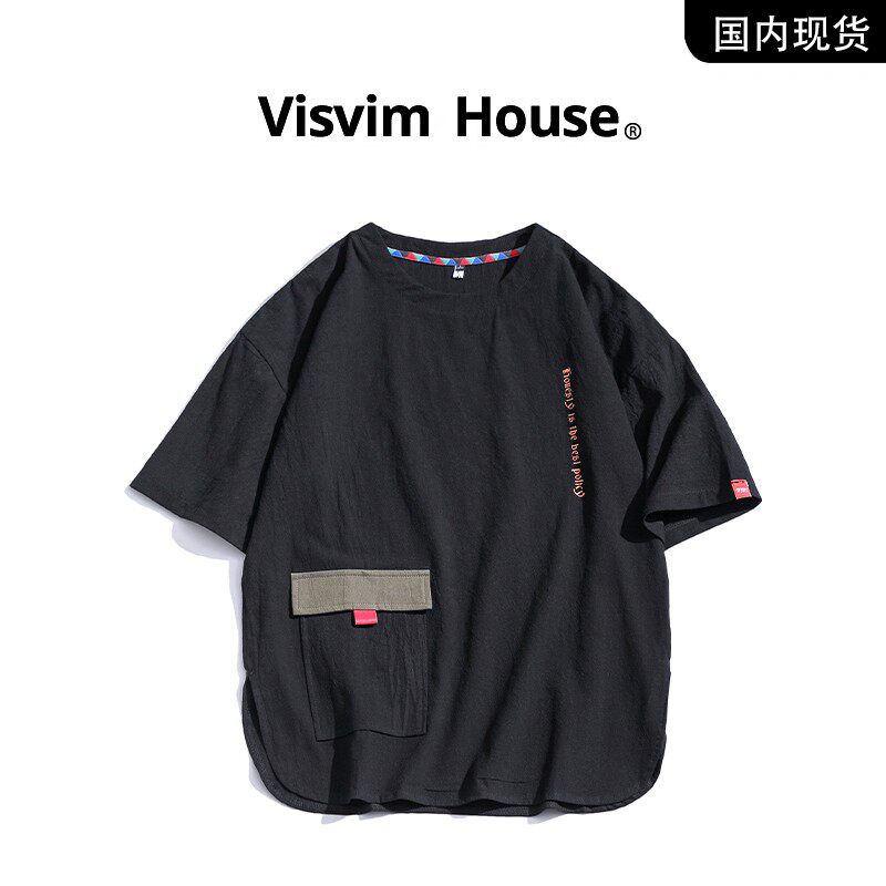 品牌现货撤柜】VISVIM WINGS夏季新款日系复古圆领工装短袖T恤男