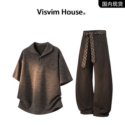 品牌现货撤柜】VISVIM WINGS夏季老钱风短袖T恤套装男士一整套