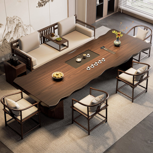 宋代美学实木茶桌椅组合功夫泡茶台家用茶几高端大板桌办公室禅意