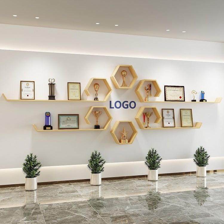 定制荣誉墙展示架展示奖牌奖杯学校公司展示墙简约造型置物架图片