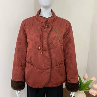 妈妈冬装羽绒棉服2025新款中老年女装秋冬棉衣外套本命年红色棉袄