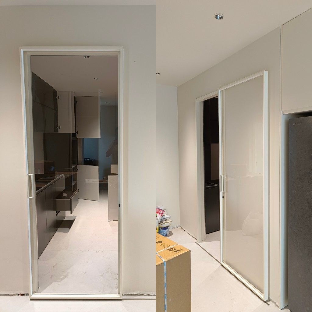 网红幽灵门新款卫生间单滑门推拉门厨房铝镁合金极窄厕所单扇移门