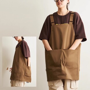 爆款咖啡师围裙厨房餐厅防泼水奶茶蛋糕超市理发店工作服定制logo