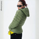 Link Exchange抹茶绿轻便连帽排骨羽绒服_时髦廓形外套户外御寒