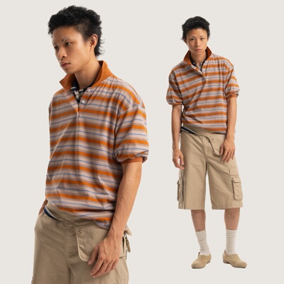 Linkexchange条纹立体袖polo衫