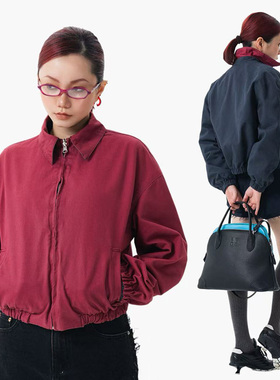 Link Exchange 2way粉蓝撞色双面可穿工装夹克_时髦实穿短外套