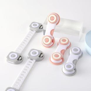 儿童防开门扣家用安全卡扣料固定锁抽屉卡扣免打孔塑安封全锁 新款