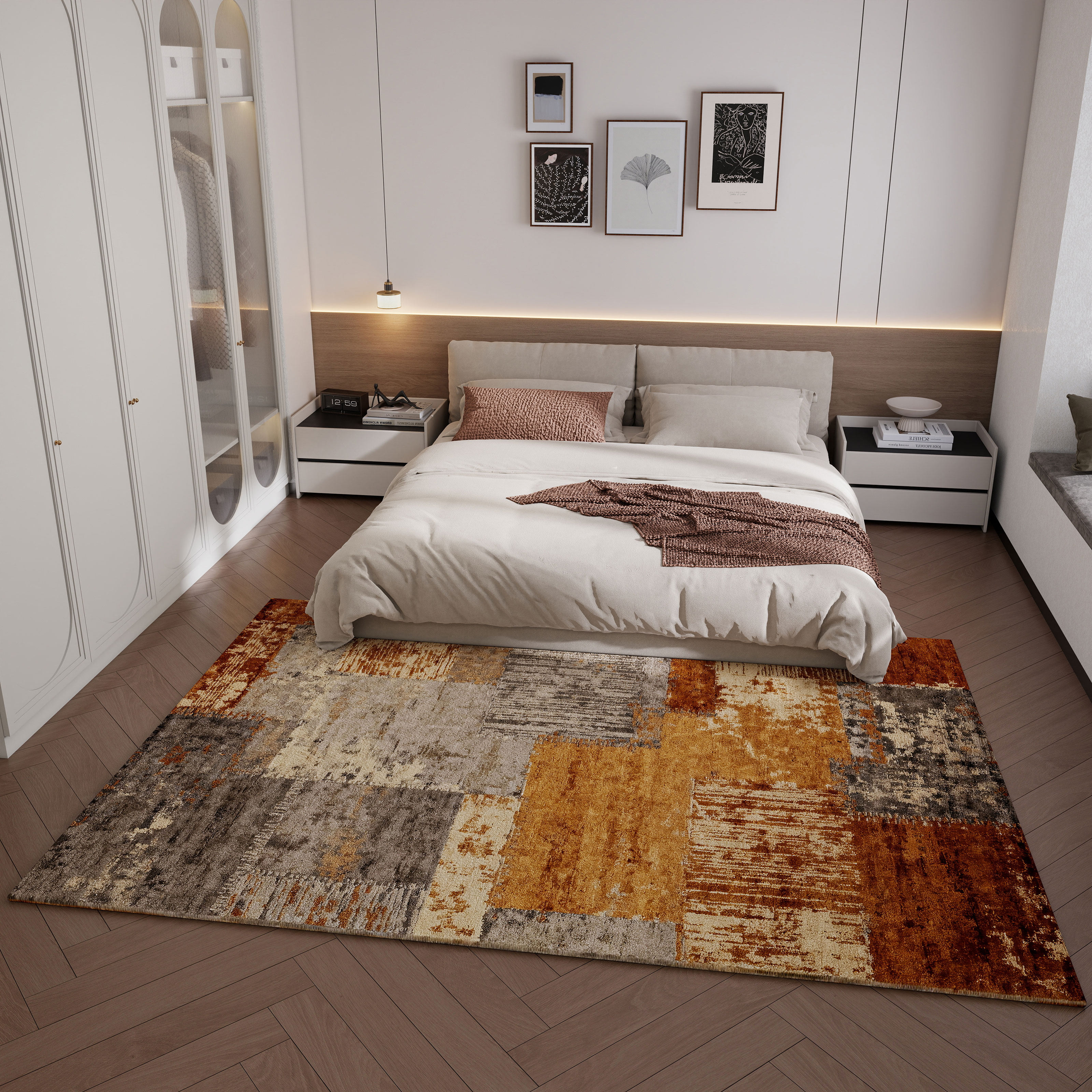 现代卧室地垫床边毯轻奢客厅沙发垫茶几毯家用防滑无醛脚垫可定制