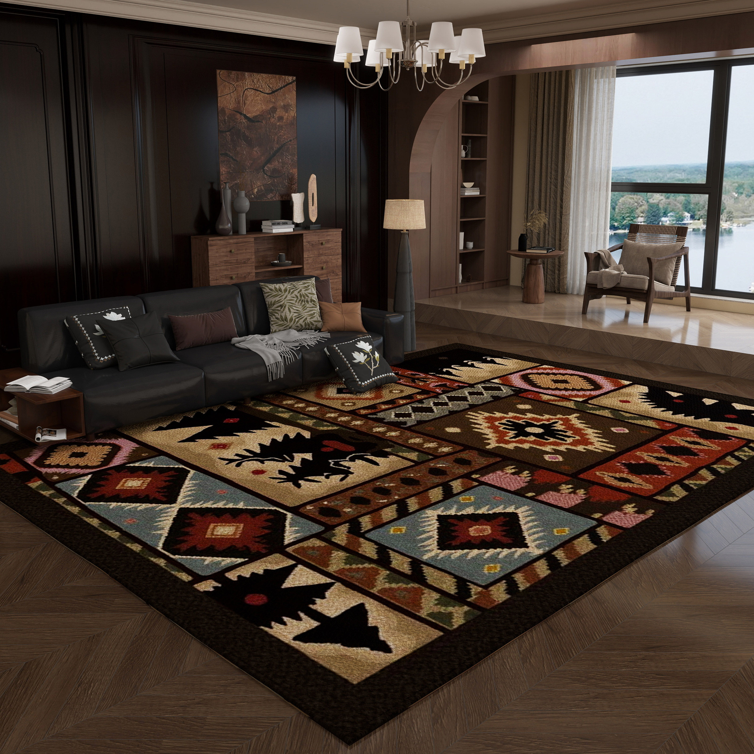 中古风客厅地毯茶几垫卧室地垫2026新款轻奢高级感家用沙发床边毯