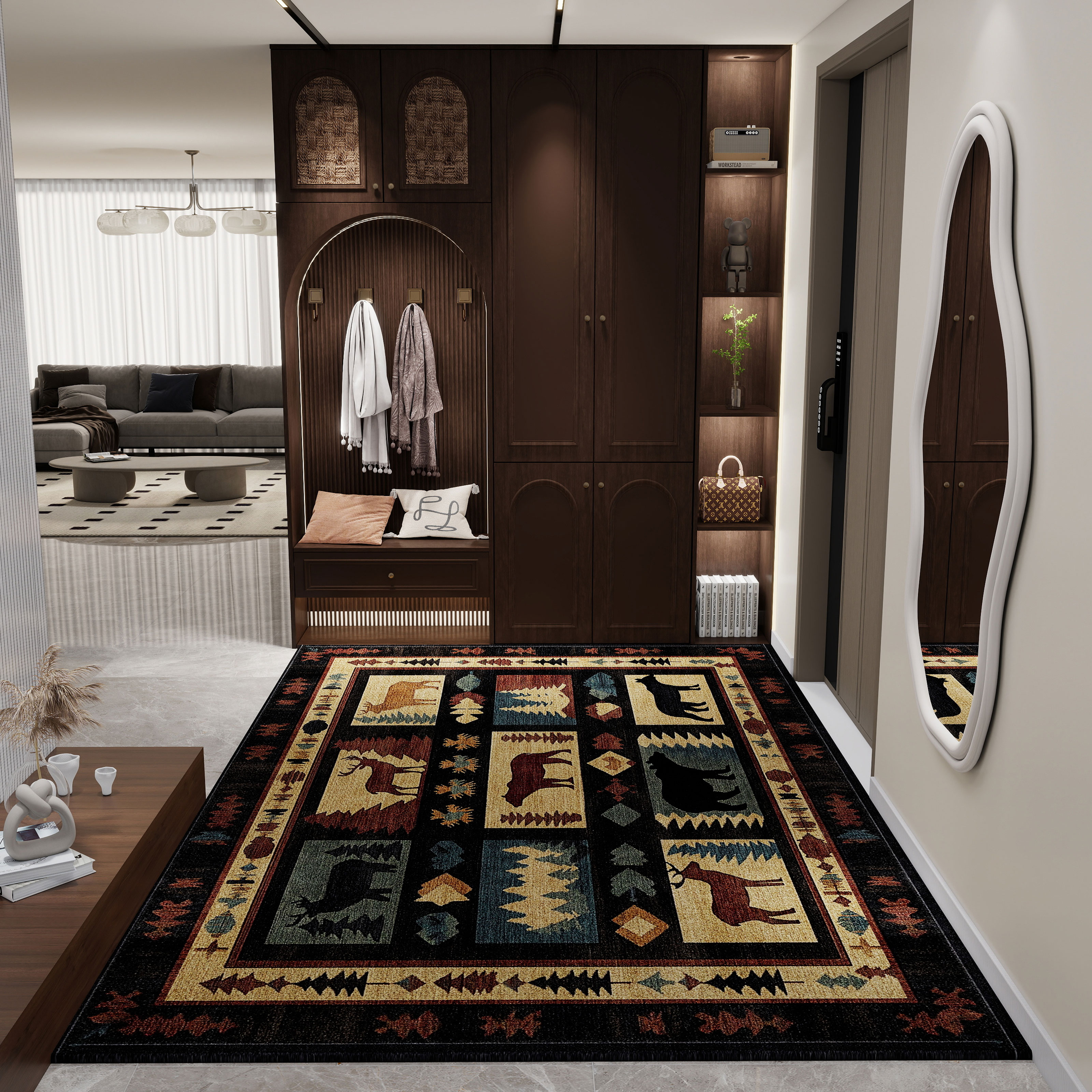 美式复古入户地垫防滑脚垫