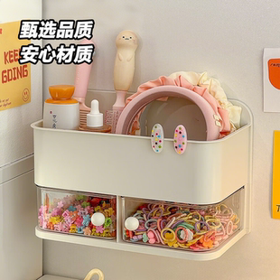 儿童发饰收纳盒壁挂式大容量装发夹发圈发箍神器多功能梳子置物架