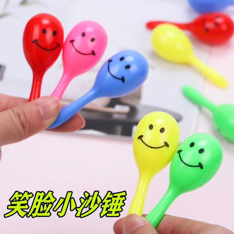 卡通笑脸迷你小沙锤鹦鹉啃咬玩具助威乐器学生创意小礼品沙锤婴儿