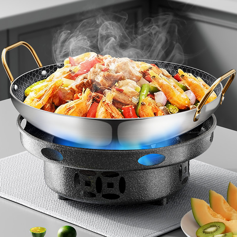 防风酒精炉小火锅干锅锅具一套炉子家用酒店专用锅加厚锅仔酒精锅