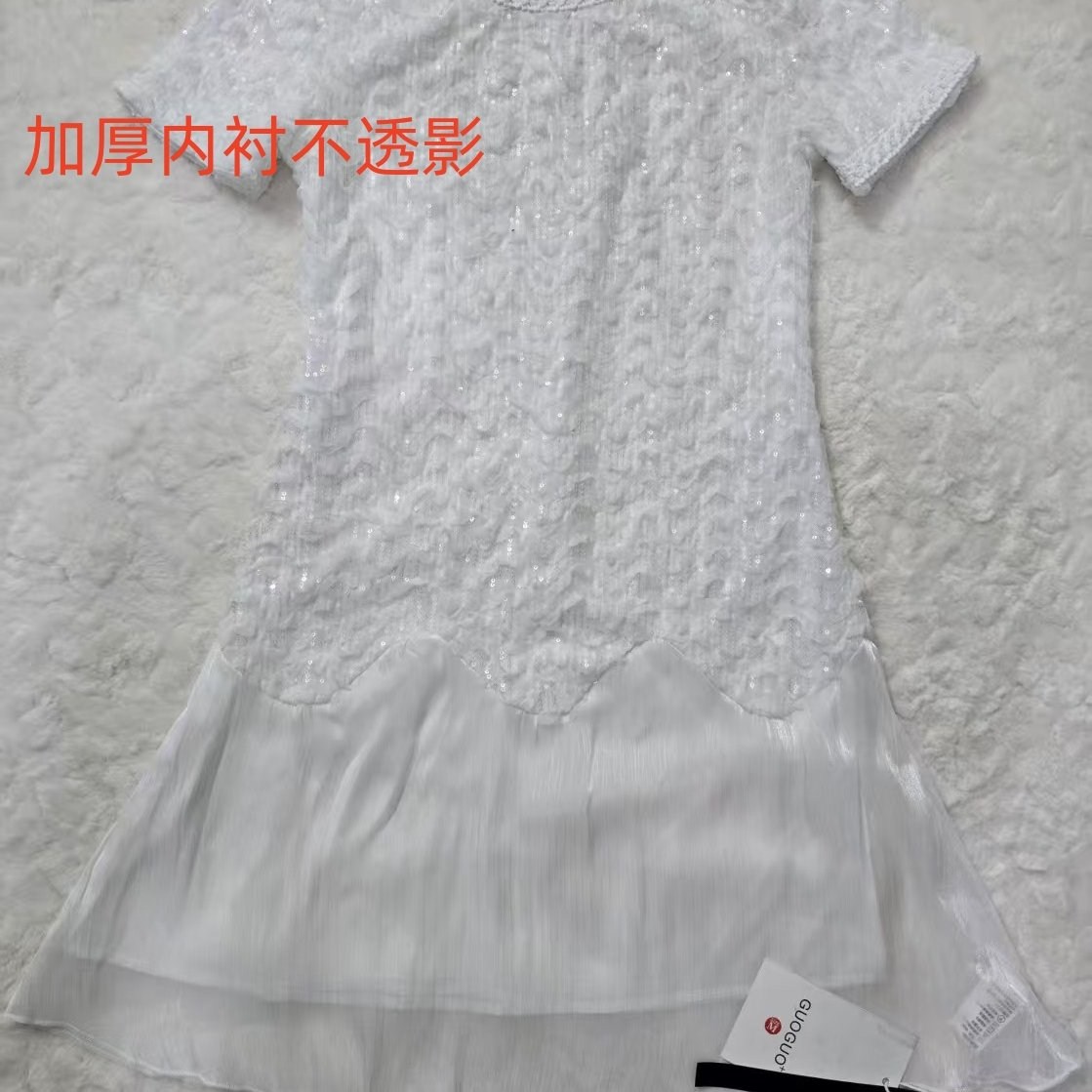 蒂妮佳2057夏季新款氣質(zhì)收腰短袖顯瘦連衣裙