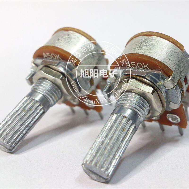 A50K台湾进口A503双联带步进式音响功放音量电位器6脚花柄20mm