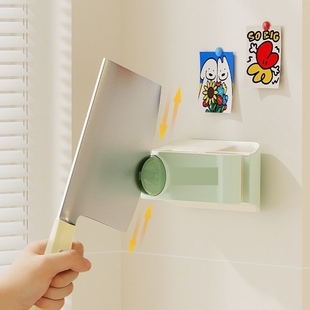 小型厨房免打孔壁挂式多功能磨刀石刀架组合稳固刀具收纳磨刀利器