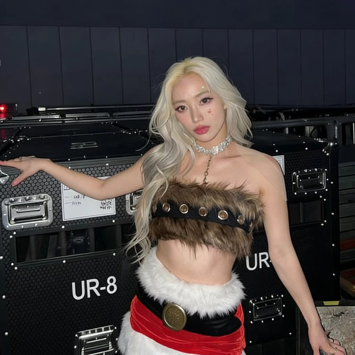 jazz爵士跳舞美式辣妹性感毛绒拼接抹胸背心女显身材打歌服上衣