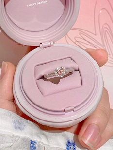 在逃公主粉钻戒指女s925纯银爱心形莫桑石七夕情人节礼物送女友