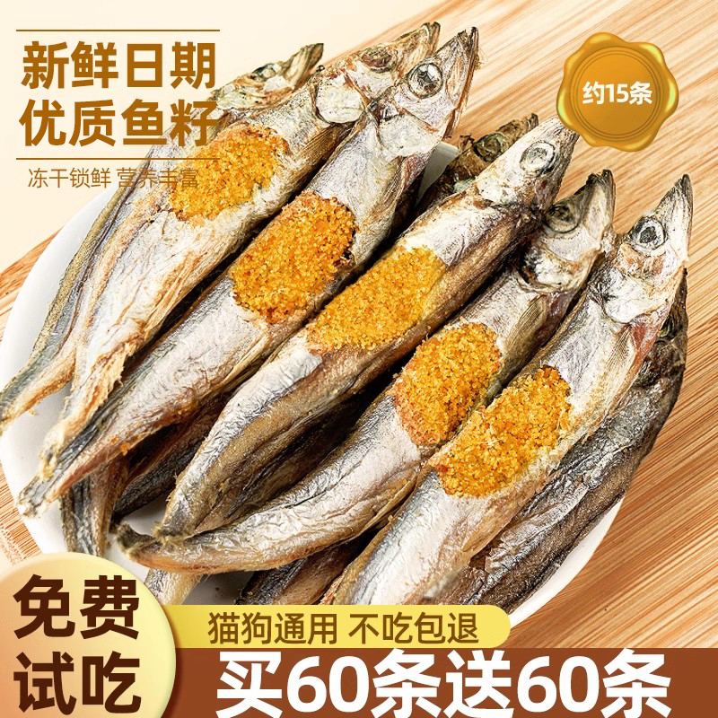 多春鱼冻干猫零食营养肉干猫咪补钙狗狗通用幼猫吃小鱼干猫粮鱼油