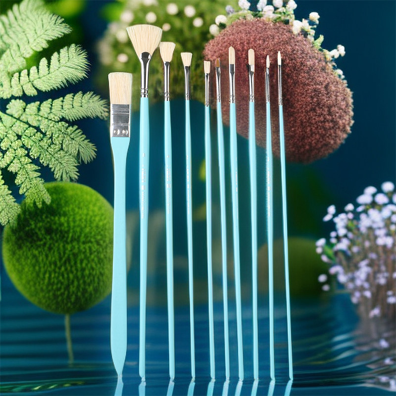 初写光年油画笔套装猪鬃水粉画笔10装扇形笔勾线笔刷子套装美术专用丙烯画笔专业全套美术生学生排笔刷,文具电教/文化用品/商务用品,水粉/水彩/油画专用笔,淘宝优惠券,粉丝福利购,淘宝优惠卷