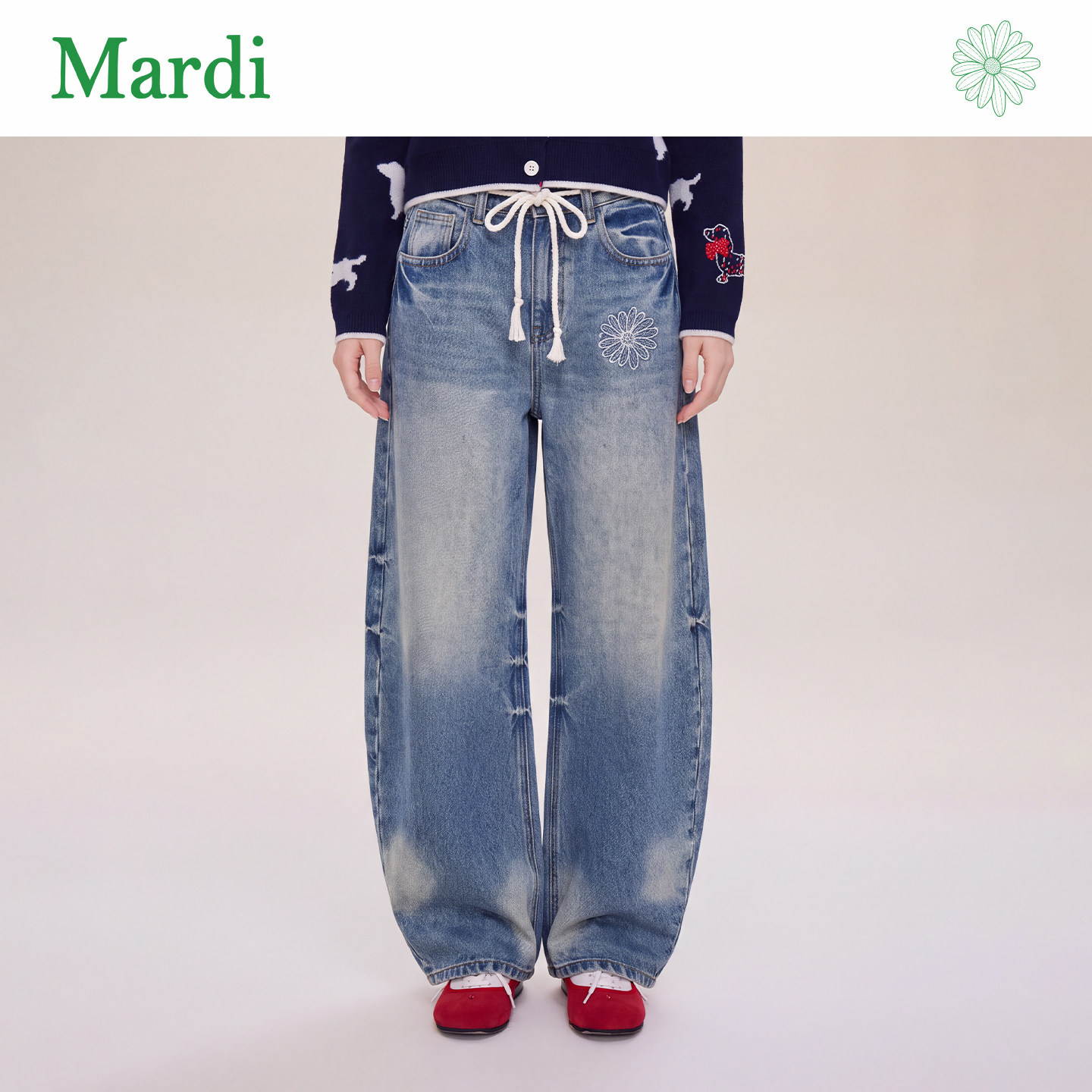 Mardi秋季新款宽松牛仔裤