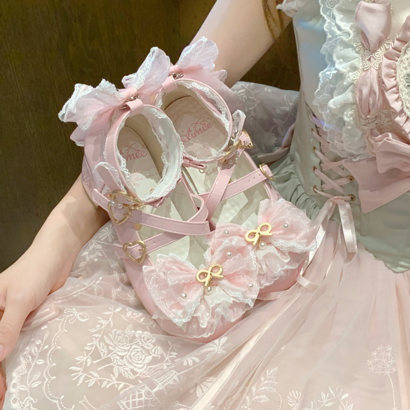 全款预[昭和雪姬中跟]doll感古早olita鞋重工华丽小花嫁款