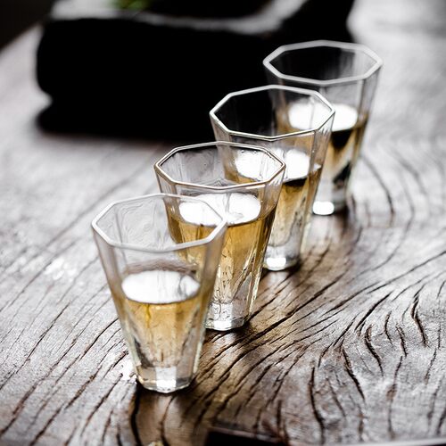 玻璃钻石品茗杯日式锤纹玻璃杯
