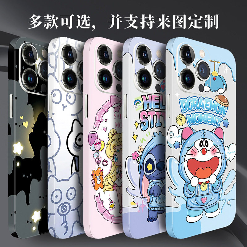 适用iphone15promax手机背膜14max全包彩贴后盖膜15plus卡通图案贴膜14pro防滑刮不留胶13mini个性定制12超薄