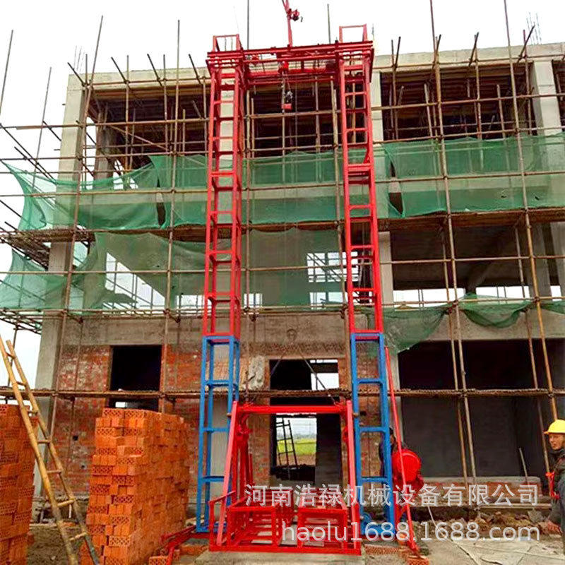 工地吊蓝施工升降机建筑材料门式升降机钢丝绳提升式龙门架