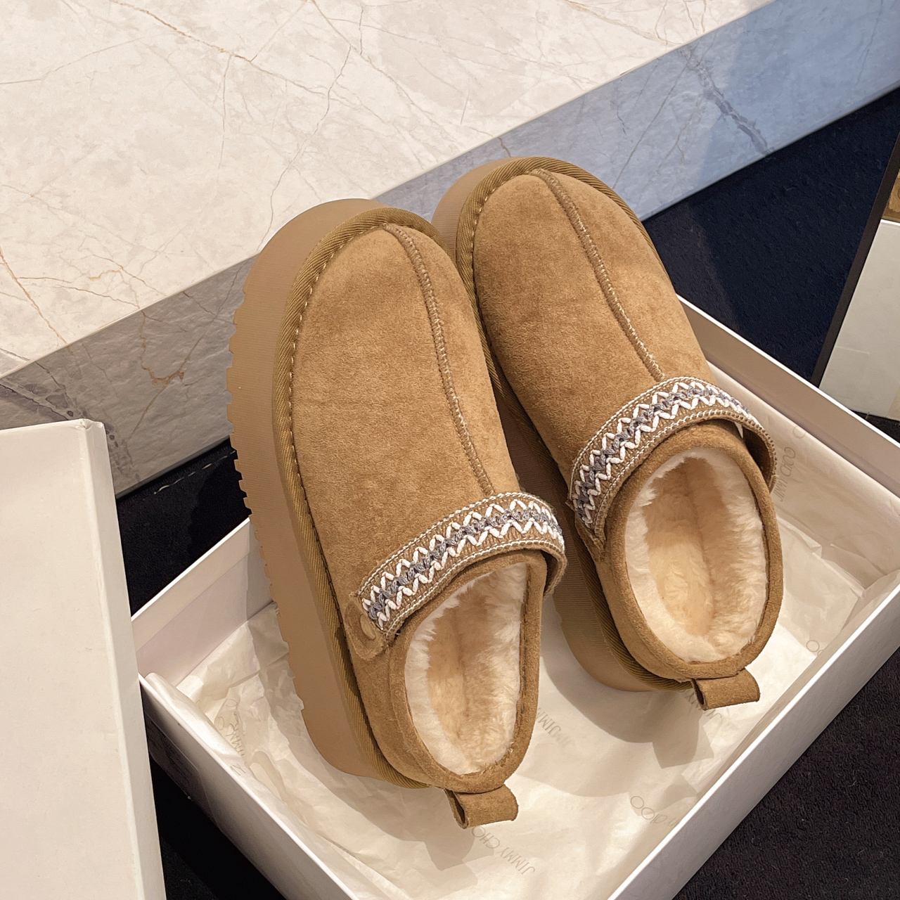 两穿毛毛鞋包头半拖鞋雪地靴棉鞋