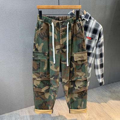 美式重磅宽松潮牌迷彩工装休闲裤