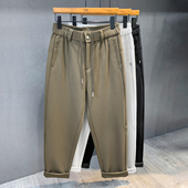 男士 秋季 百搭宽松小直筒长裤 专柜极简轻熟风复古锥形休闲裤 子男裤