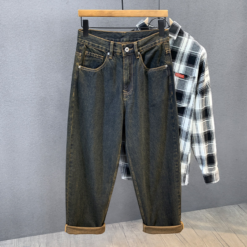 怀旧蓝复古水洗牛仔裤男士春秋新款美式宽松直筒裤百搭休闲长裤子,男装,牛仔裤,淘宝优惠券,粉丝福利购,淘宝优惠卷
