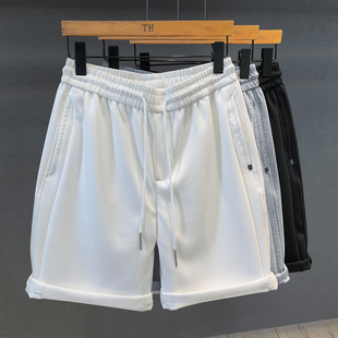 亲肤干爽空气层白色短裤男士运动卫裤夏季美式休闲百搭宽松五分裤