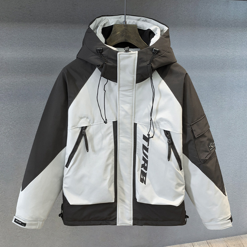 户外高性能三防拼接撞色鸭绒工装羽绒服男士冬季加厚外套男冲锋衣,男装,羽绒服,淘宝优惠券,粉丝福利购,淘宝优惠卷