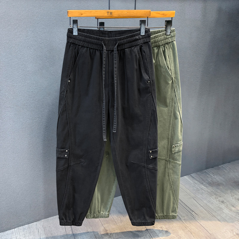 结构设计美式休闲大码束脚工装裤