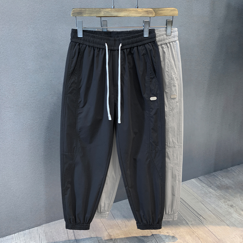 网眼透气防水日系速干束脚休闲裤