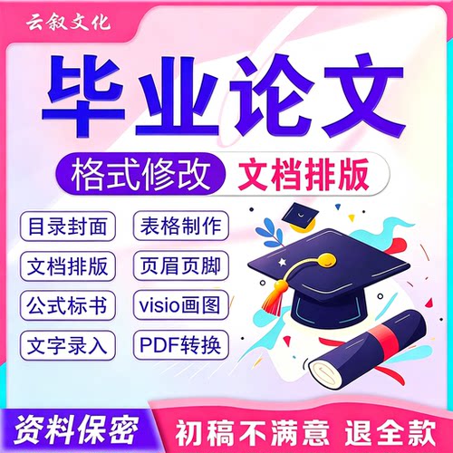 论文格式排版修改设计做制作word文档目录页眉页码脚尾注模板