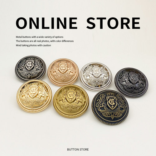 时尚金色双狮英伦制服外套纽扣