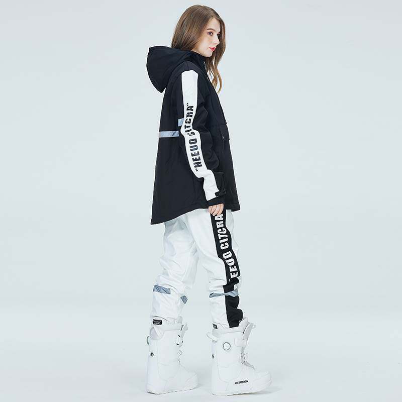 滑雪服女套装滑雪帽衫男情侣款单板滑雪衣防水保暖加厚滑雪服帽衫